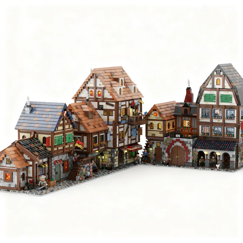 11594pcs MOC MODULAR MEDIEVAL FRENCH BUNDLE Model Building Blocks Construction Kids Idea Creative DIY Brick Christmas Gift Toy