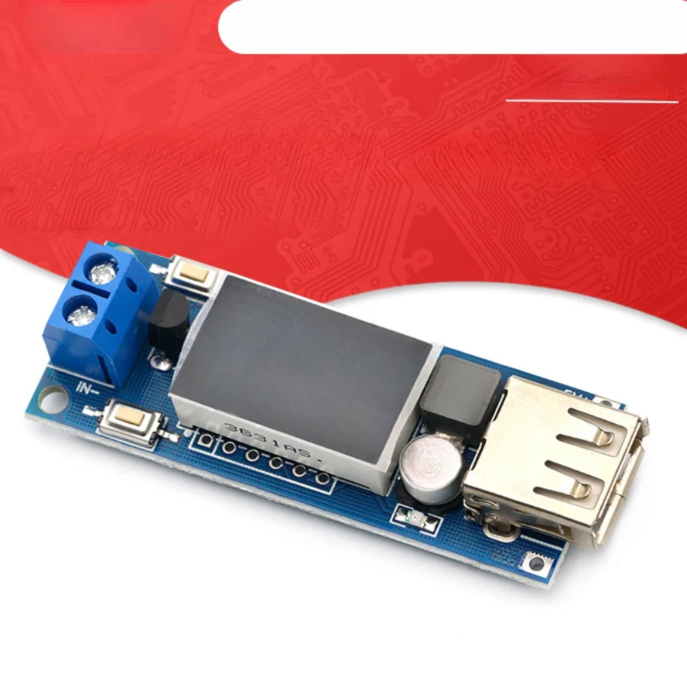 DC StepDown Power Supply Module 4 5 to 40V Input with USB Charger and Voltage Meter for Outdoor and Vehicle Use