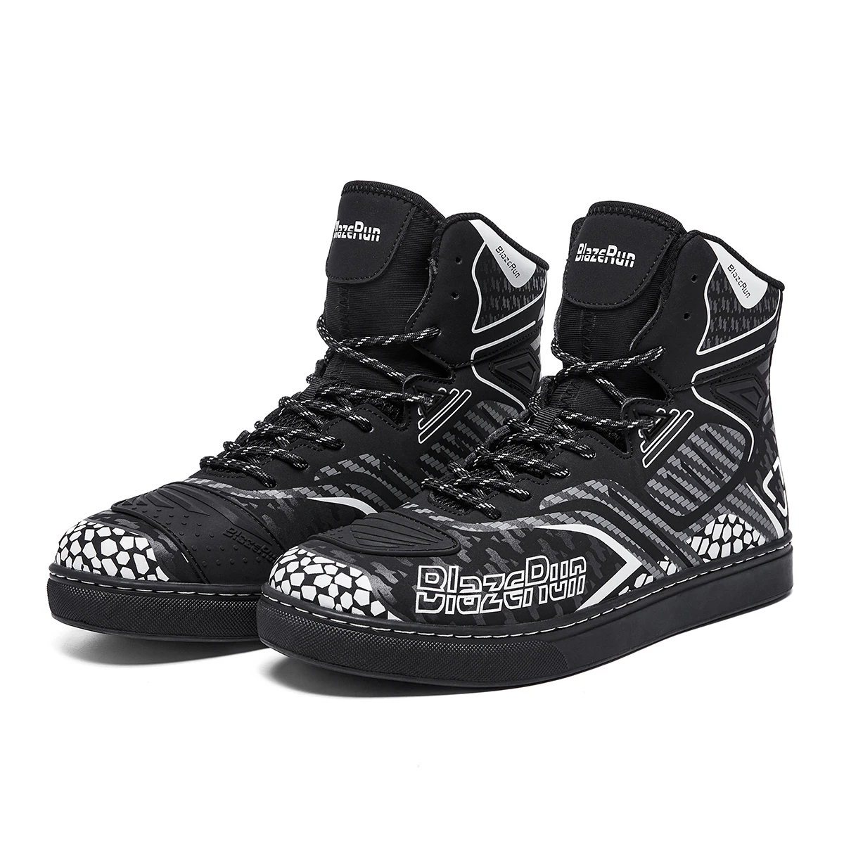Men Motorcycle Boots Breathable Anti-fall Rider Road Racing Casual Shoes Boots Gear Shift Rubber Sole Reflective Motorbike Shoes