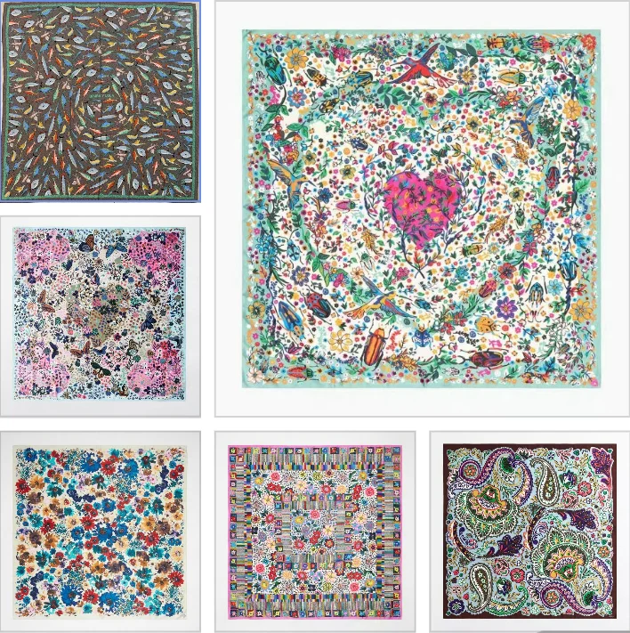 Commercio estero originale singolo spagnolo stampa fiori colorati sciarpa quadrata grande multi-stile