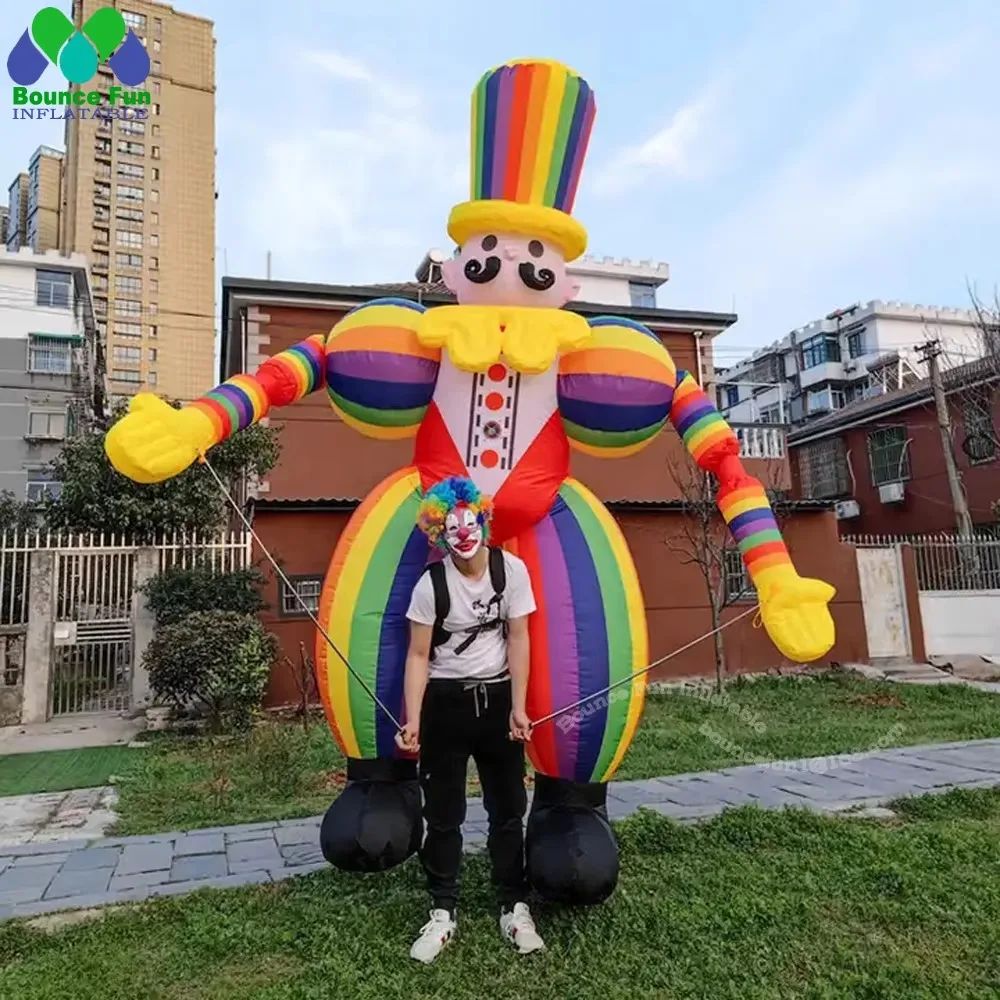 Volwassenen lopen opblaasbare clownpop opblazen parade prestaties opblaasbare kostuums voor outdoor circusshow