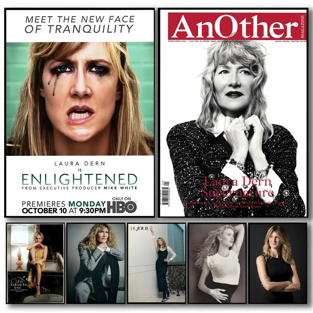 Actor Laura Dern Poster Self-adhesive Art Waterproof Paper Sticker Coffee House Bar Room Wall Decor