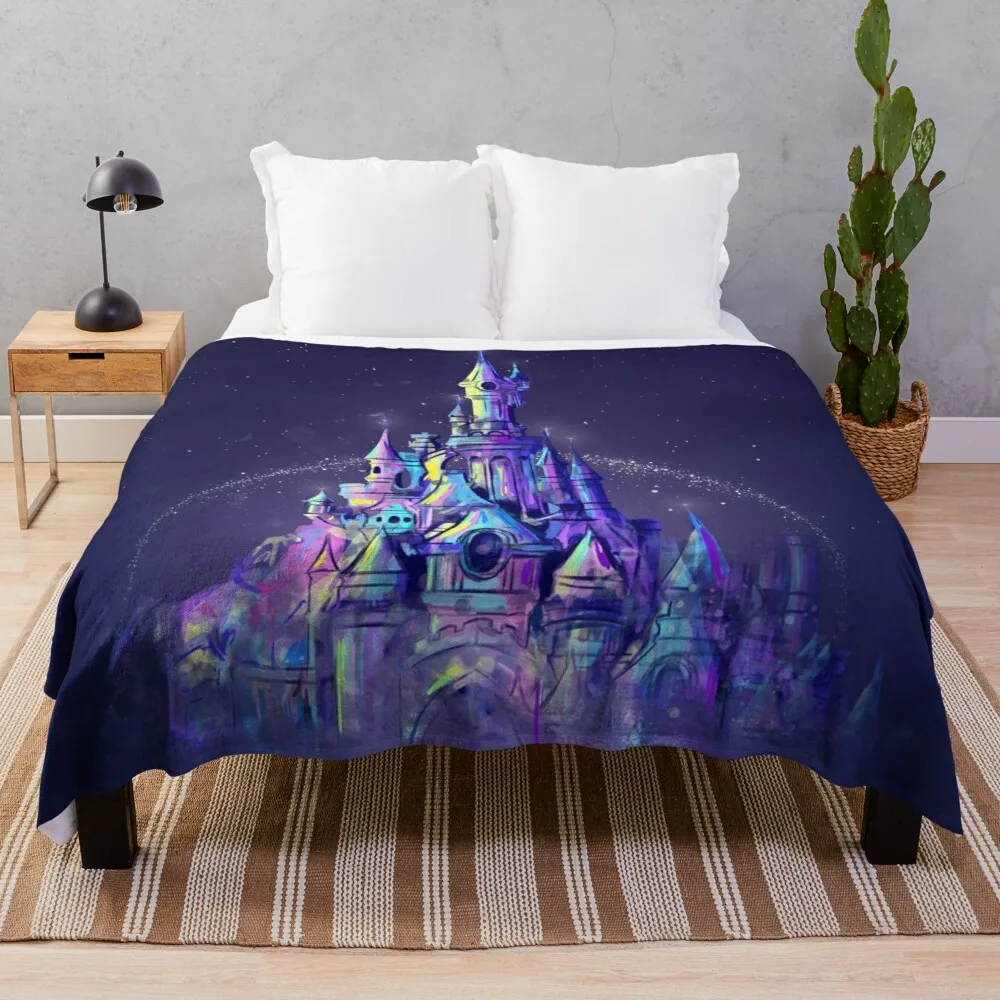 

Magic Princess Fairytale Castle Kingdom Throw Blanket hairy blanket Plush fabric tweed blanket double summer blanket