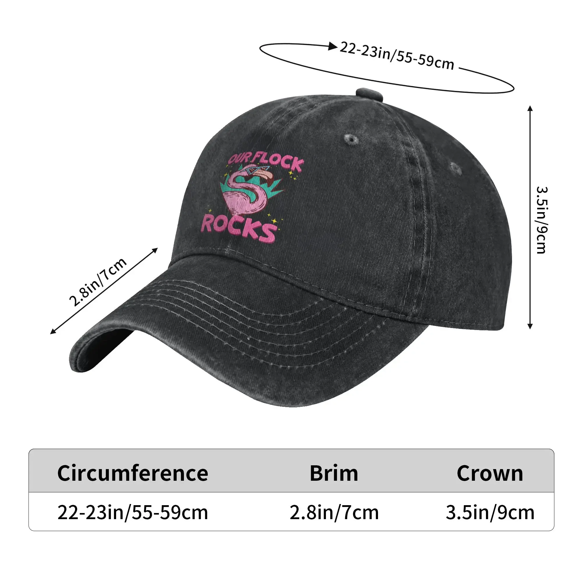 Washed Baseball Cap Our Flock Rocks Flamingo Matching Family Vacation Group Summer Trucker Hat Running Hippie Sun Snapback Cap