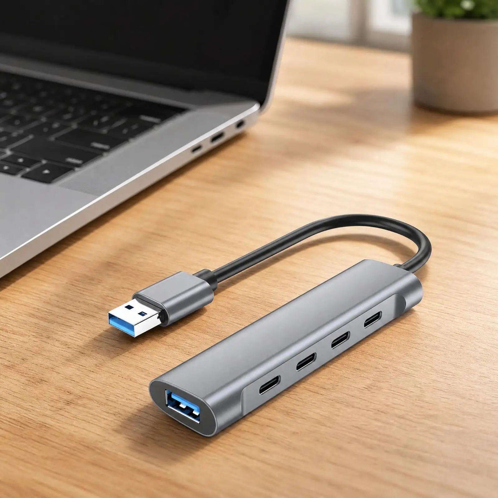 USB 3.0 Hub with USB-Ports 5Gbps Port Expander High-Speed for Home Office, Travel, Everyday Multitasking