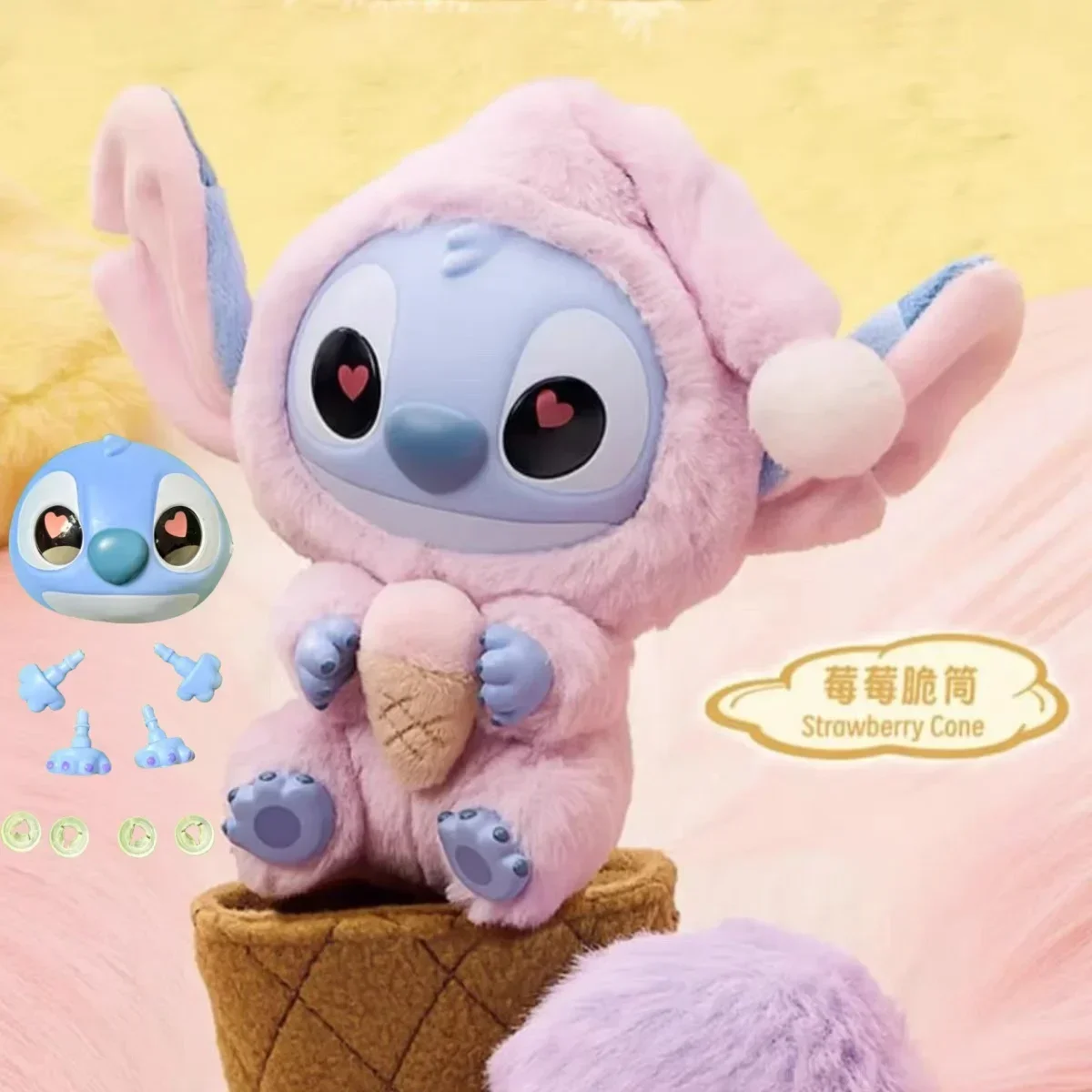 Accesorios DIY de muñeca Disney Stitch, serie Eat Alething Before Sleep, caja ciega de juguete, muñeca de vinilo, cara, manos y pies, juguete para regalo DIY