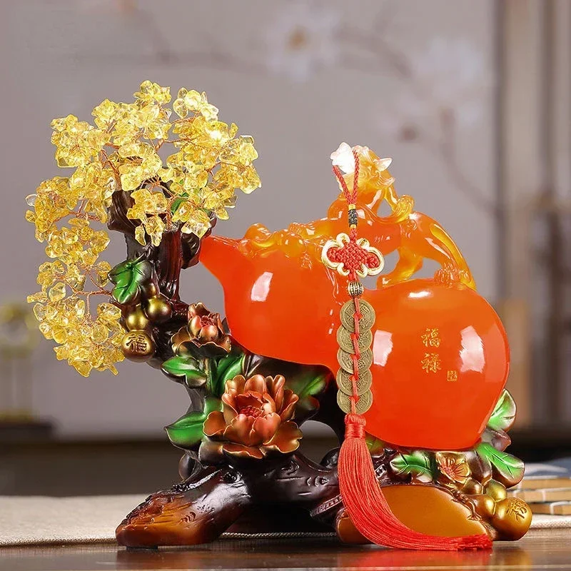 

Fortune Gourd Brave Crystal Ornaments Crafts Home Office Living Room Wine Furnishings Miniatures