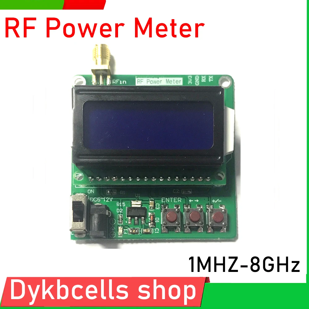 1Mhz-8000Mhz Rf Power Meter Digitale Display Rf Demping Waarde Op Verzwakking Db Amp Voor Ham Draadloze versterker