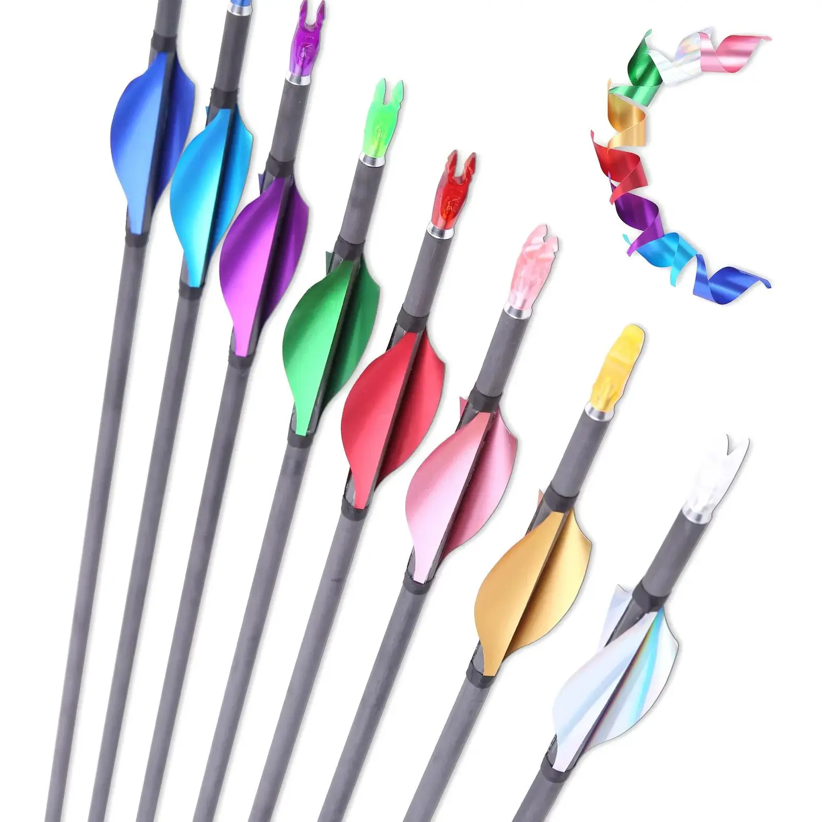 50 PCs/Set Archery Spin Vanes 2 Inch Spiral Feather DIY Arrow Archery With Sticker Tape Accessories Left and Right Wing