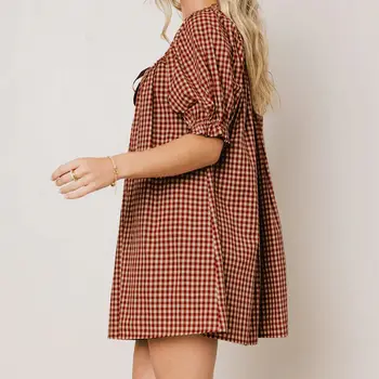 10 best sales sukienka w kratkę gingham damska - №1