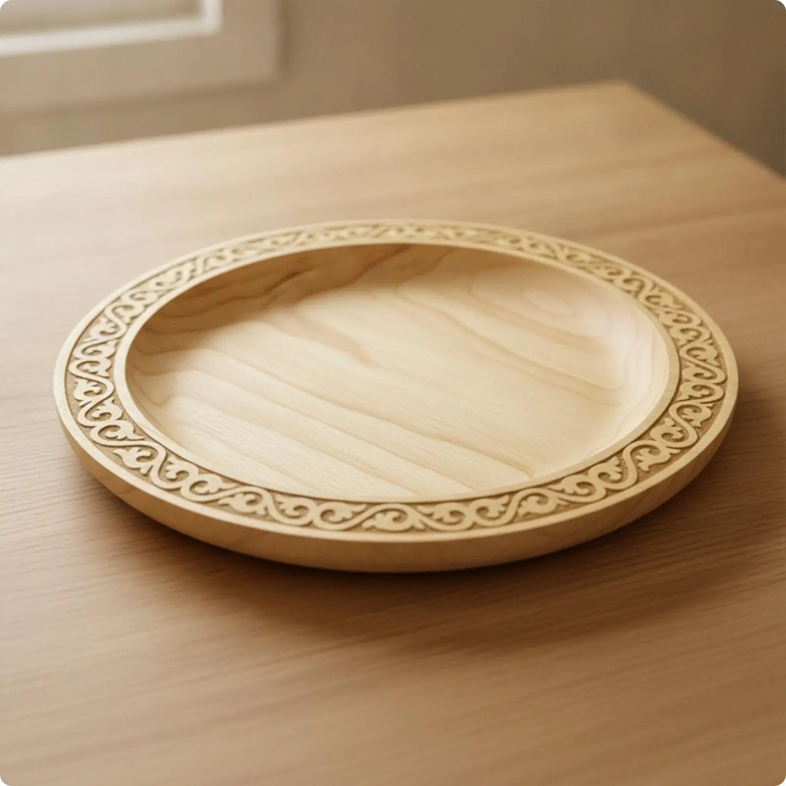 Luxury Wooden Tray Hand Painted Decorative Plate for Serving Food Drinks and Trinkets Elegant Table Accessory