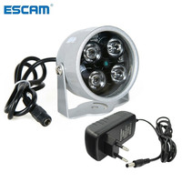 ESCAM CCTV LEDS 4 array IR led illuminator Light CCTV IR Infrared waterproof Night For Security Camera use 12V 2A power