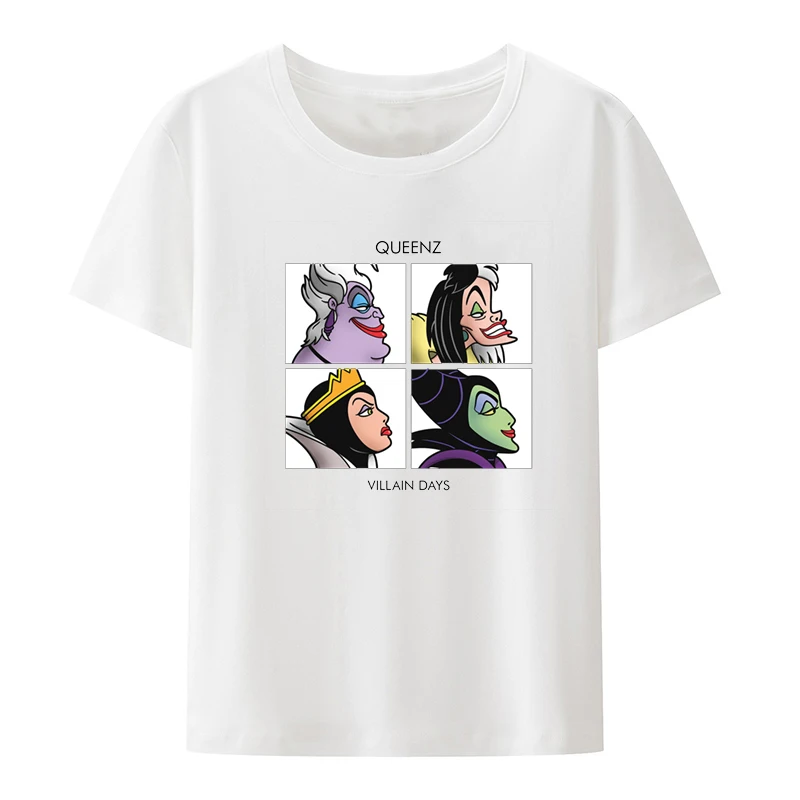 Queenz Villain Days divertente grafica Vintage interessante stampa t-shirt Camisa belle camicie e camicette Ulzzang De Mujer carino