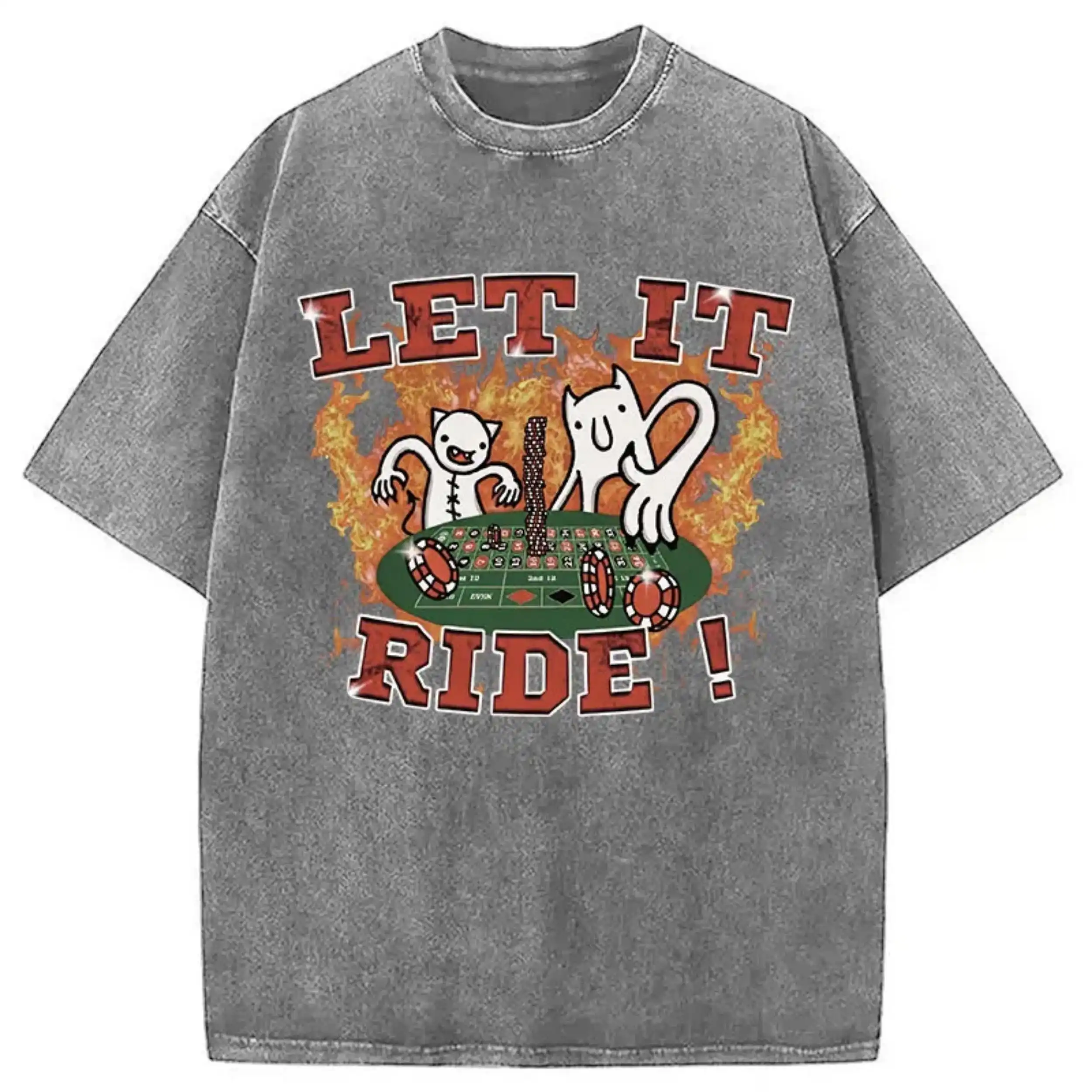 Let It Ride Casino Shirt, Roulette Gambling T-Shirt, Funny Lucky Bet Tee, Vintage Washed Hoodie Sweatshirt, Vegas Night Gift