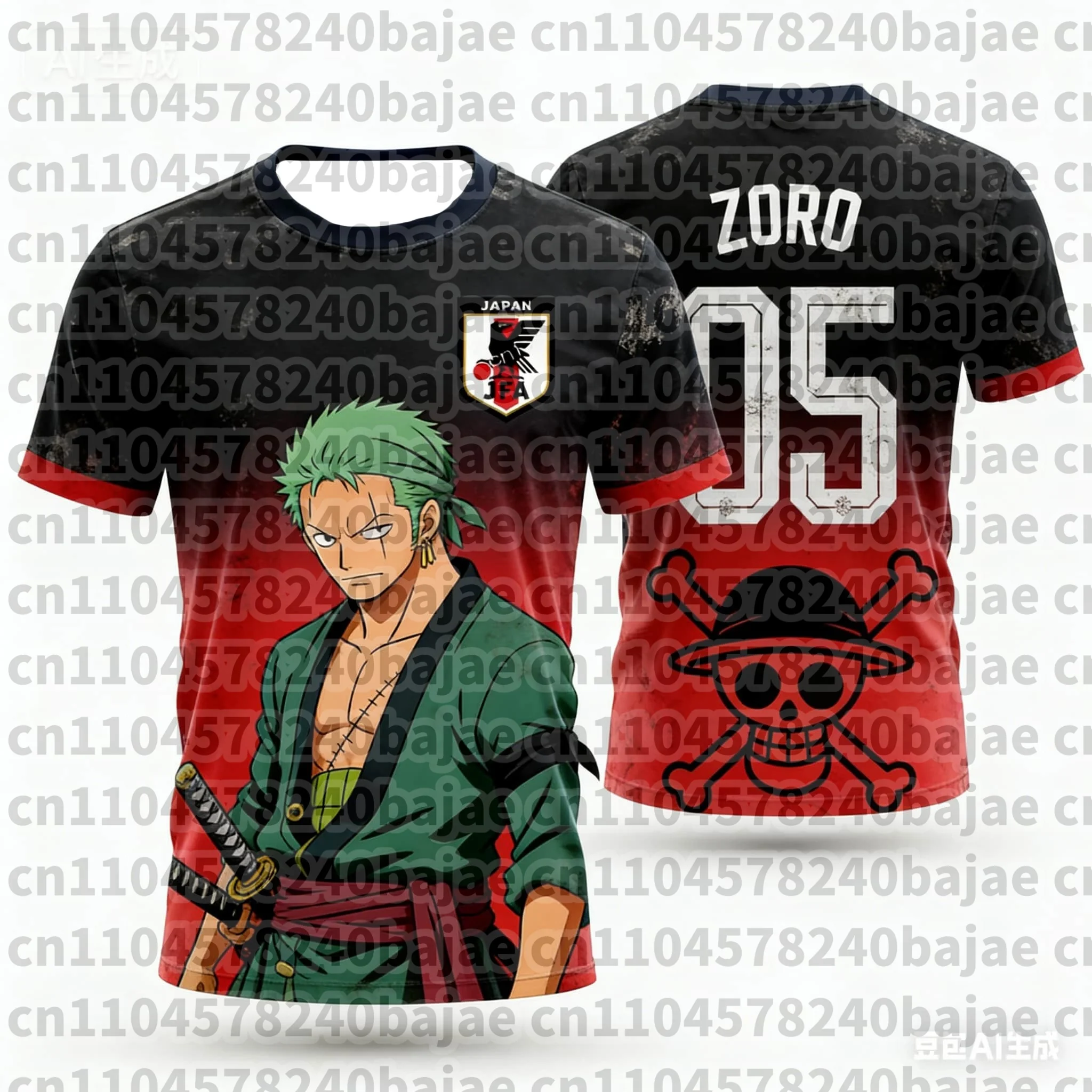2026 Japan One Piece Luffy Fußballtrikot T-Shirt Kinder-Fußball-Spezialtrikot-Set Erwachsene Herren Schnelltrocknendes Sweatshirt