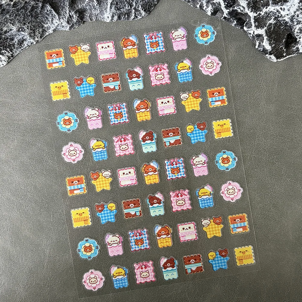 Pvc Mini Kawaii Kiioit Rilakkuma Strawberry Stickers Nail Art Waterproof Scrapbook Car Helmet Handbook Skateboard Stickers Gifts