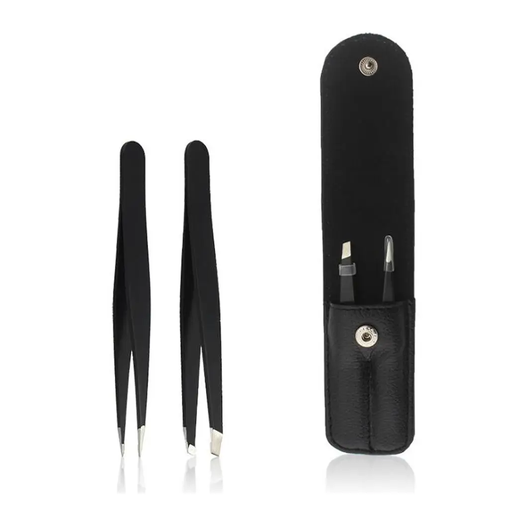 

Stainless Steel Eyebrow Tweezer Set Flat Pointed Grooming Tool for Tweezers for Eyelashes