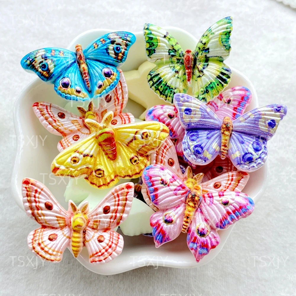 10 pçs resina dos desenhos animados colorido borboleta flatback pedra decoração scrapbook diy arco estatueta acessórios jóias fazendo artesanato