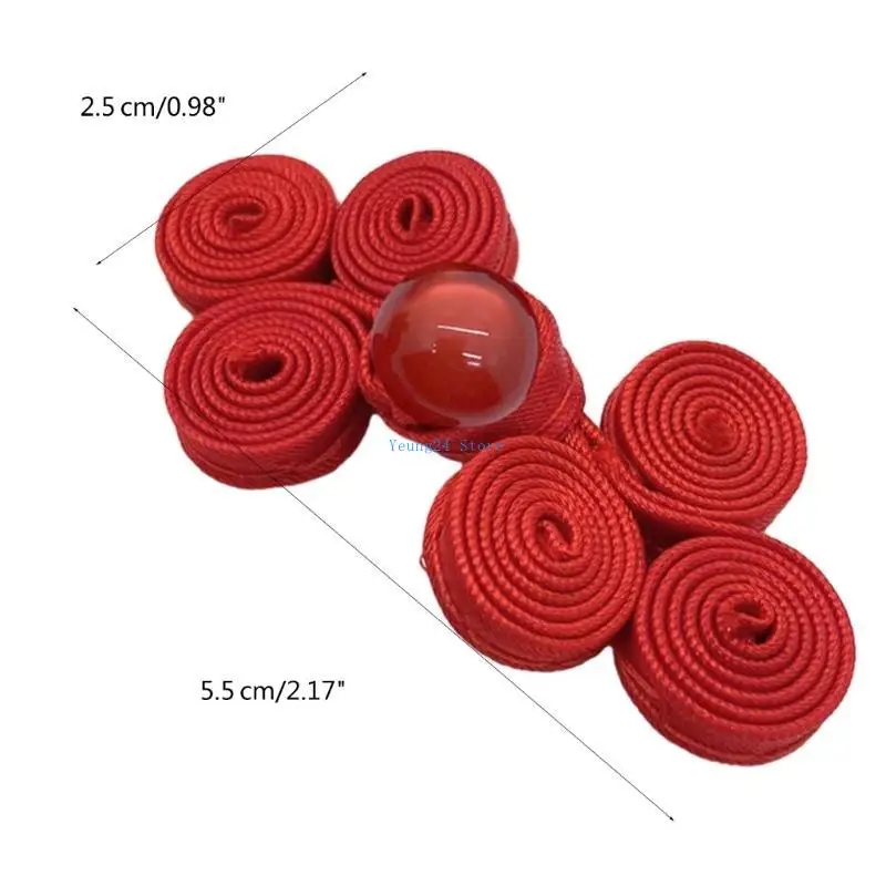 P8DB صينية تانغ قميص زر ثلاث جولات Cheongsam Fortener Button زر عقدة DIY