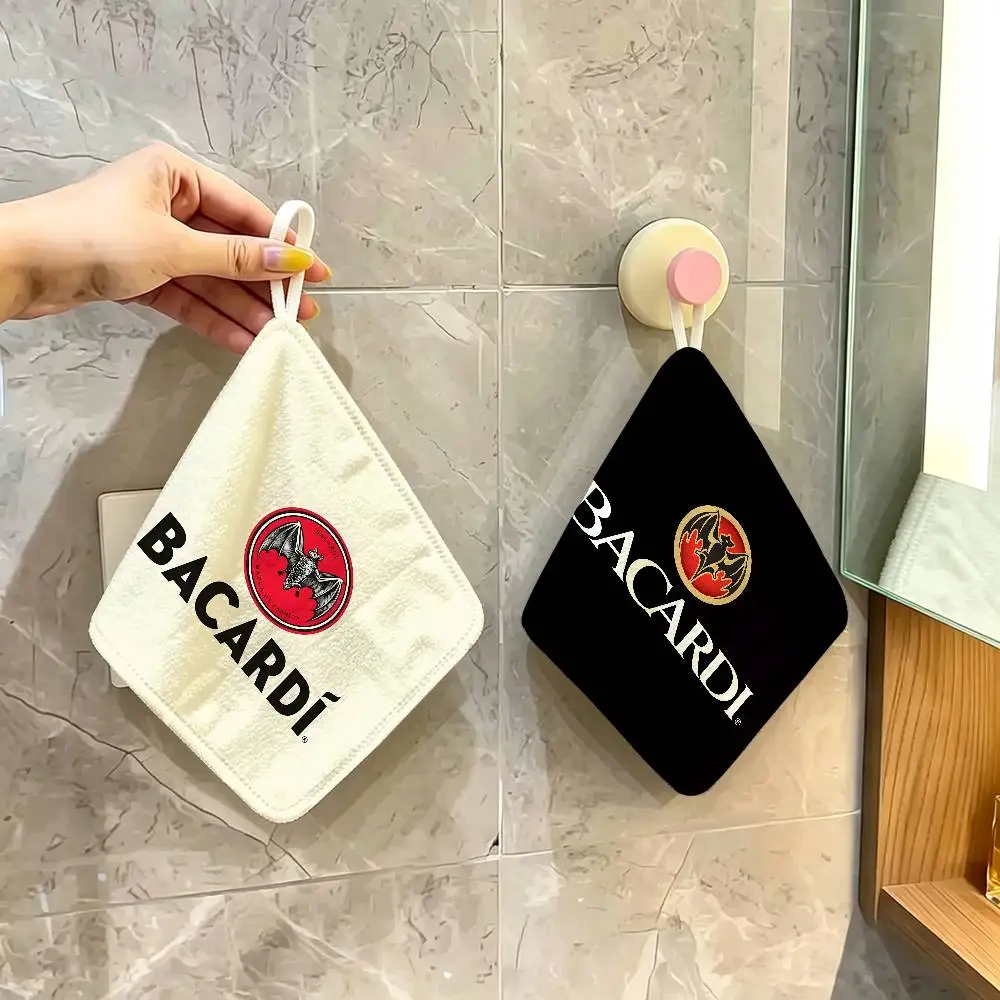 B-BacardiS Polyester Cotton Hand Wiping Towel, Hanging Design, Durable for Household Restaurant Toilet Use