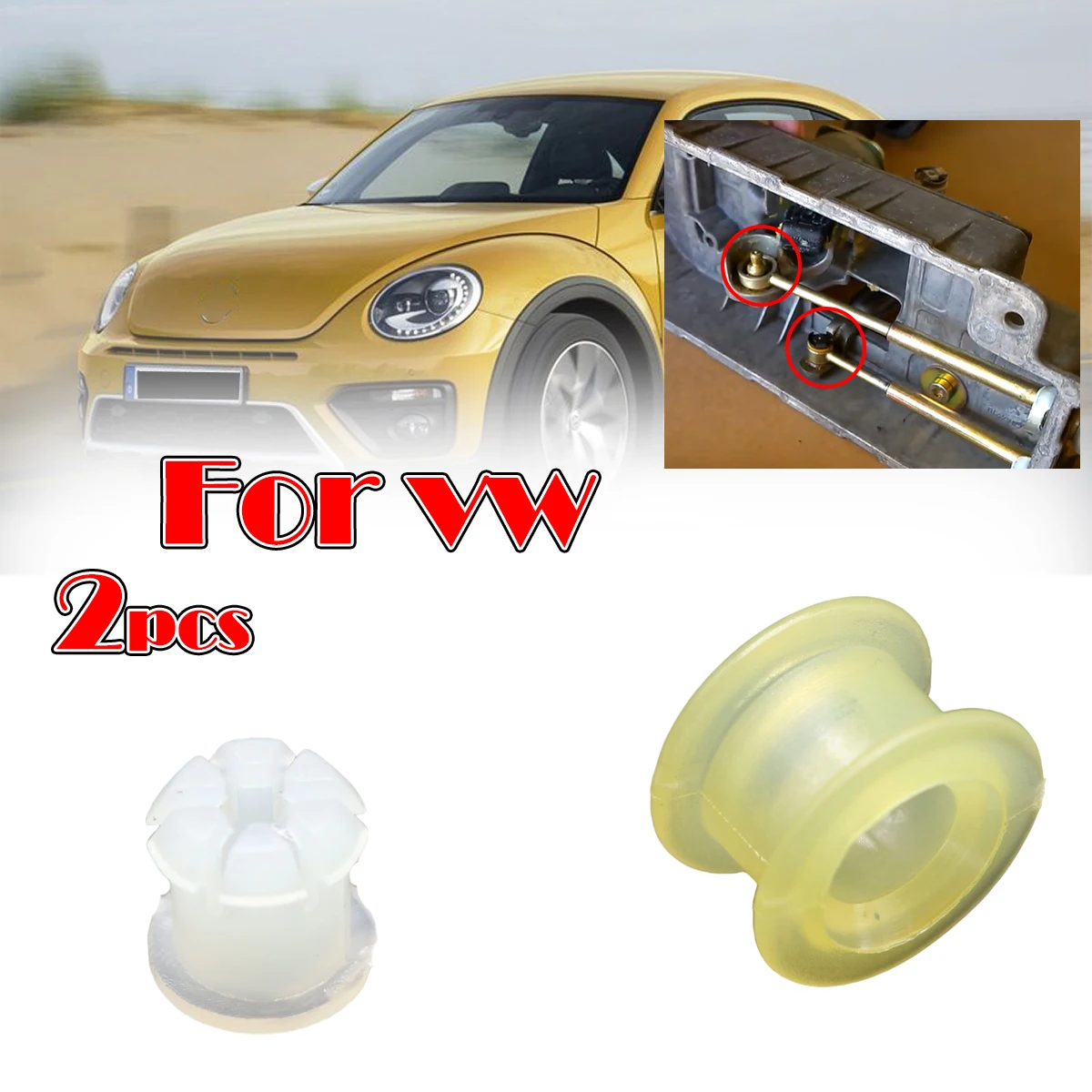 

2pcs Gear Shift Cable Bushing For vw Golf Passat Audi A3 8P Lever Repair Kit Gearbox Selector End Linkage Rubber Sleeve Clip