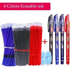 45 Pcs/Set Erasable Gel Pens Blue Pens Rods 0.5mm ink Refills Ballpoint Pen Washable Handle Stationery Office School Supplies