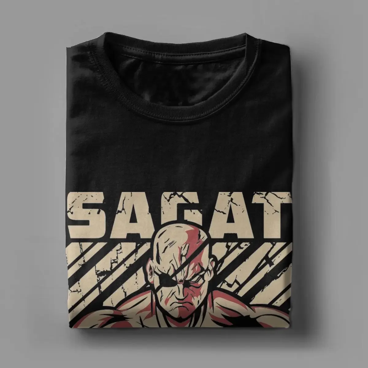 Funny Sagat Streets Fighters T-Shirt for Men O Neck 100% Cotton T Shirt Game Short Sleeve Tee Shirt Graphic Printed Clothing