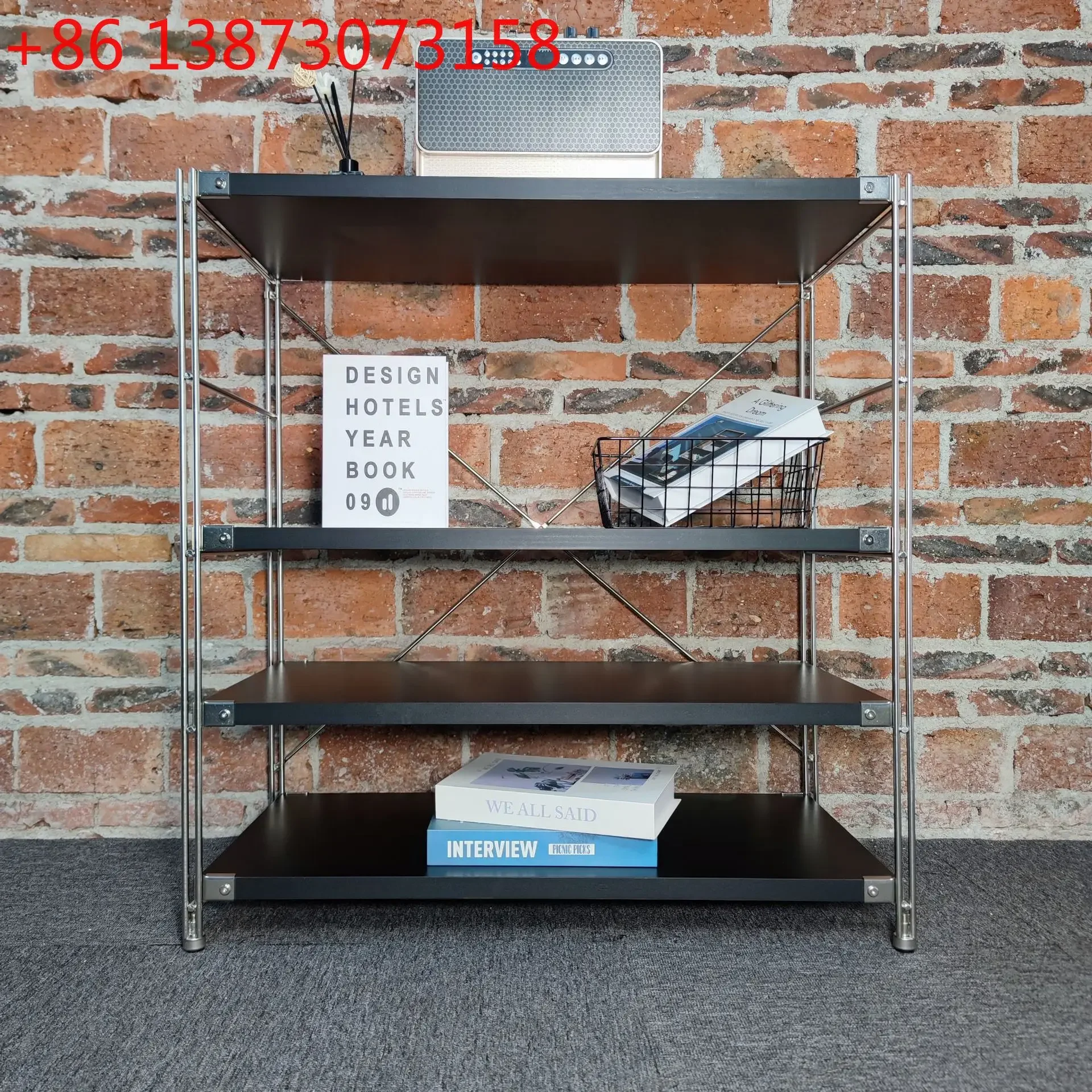 8Mm Solid Stainless Steel Bauhaus Storage Oven Multi-layer Adjustable Bookshelf