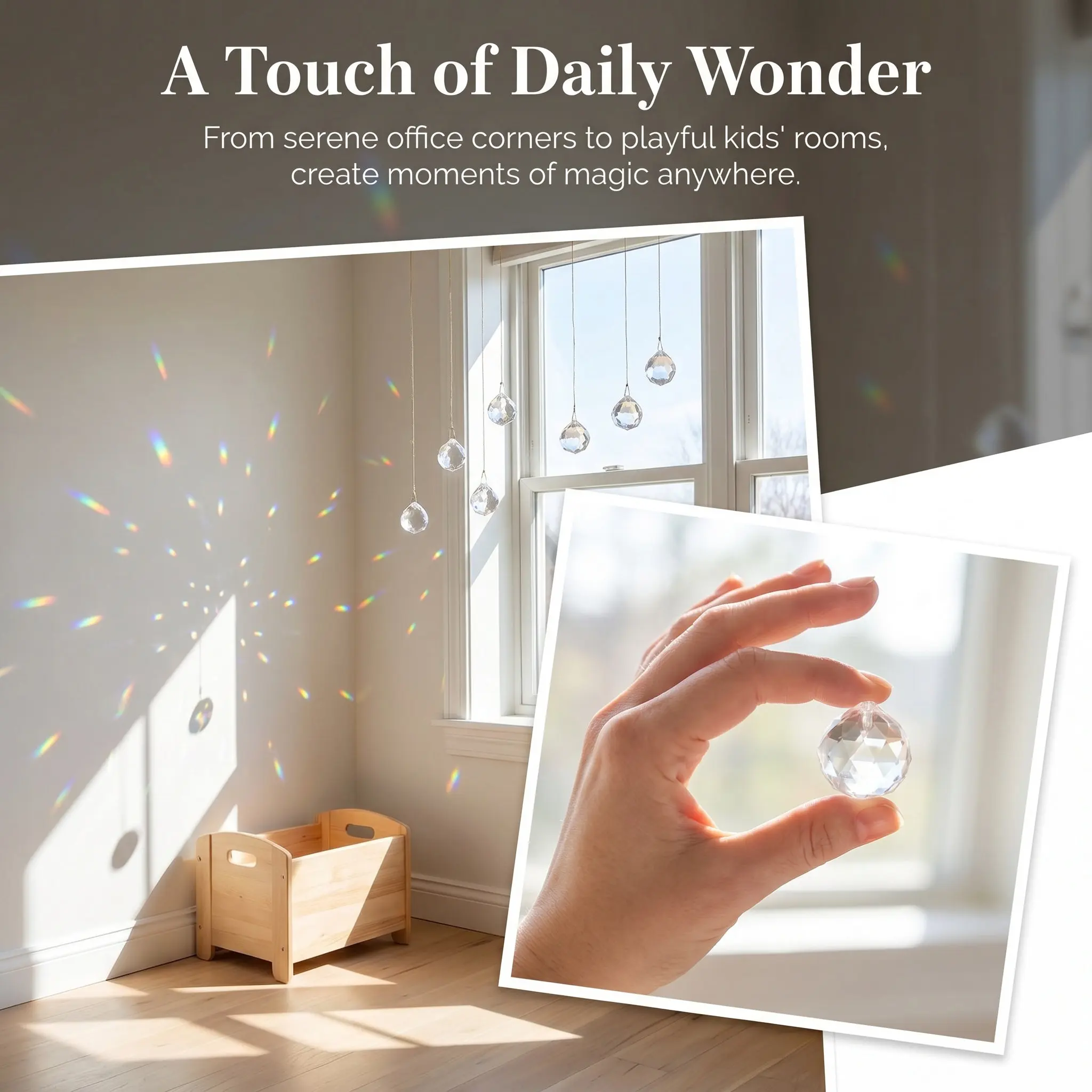 24Pcs Crystal Sun Catcher Prisms Clear 20Mm Hanging Glass Crystals for Window Decor Rainbow Light Reflecting Room Accent