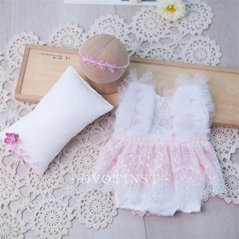 Newborn Baby Girls Photography Props Butterfly Feather Outfit Headband Pillow Fotografia Studio Shooting Photoshoot Clothing