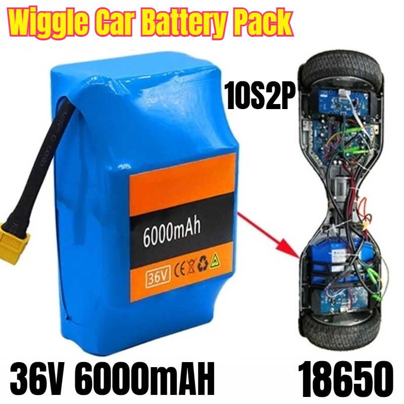 

36V 6000mAH 10S2P 18650 Wiggle Car Battery Pack