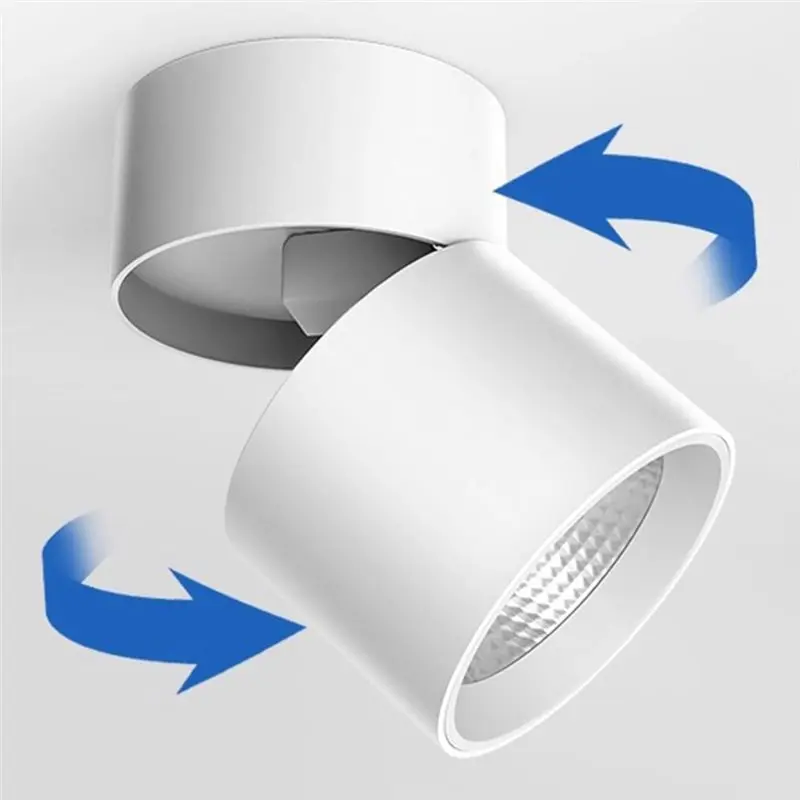 A96I-Foldable Led Downlight Tri Color Adjustable Spot Light Ceiling Lamp Mounted For Indoor Lighting For Living Room Bedroom