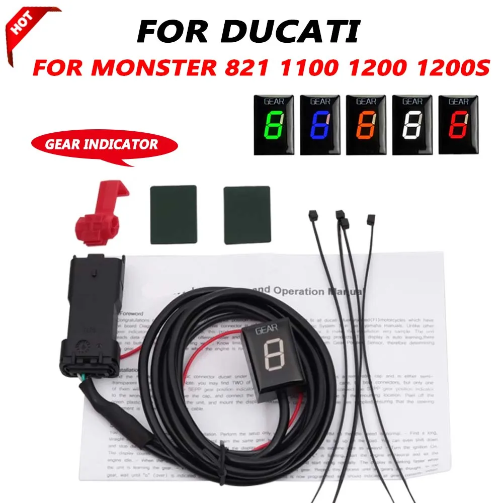 Motorcycle Speed Gear Indicator For Ducati Monster 821 1100 EVO Monster 1200 1200S Monster 1200R LED 1-6 Gear Display Meter