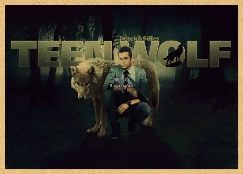 خمر في سن المراهقة الذئب المشارك الفيلم التلفزيون ريترو كرافت ورقة يطبع هدية خمر غرفة المنزل سينما نادي ديكور الجمالية الفن طلاء جدران