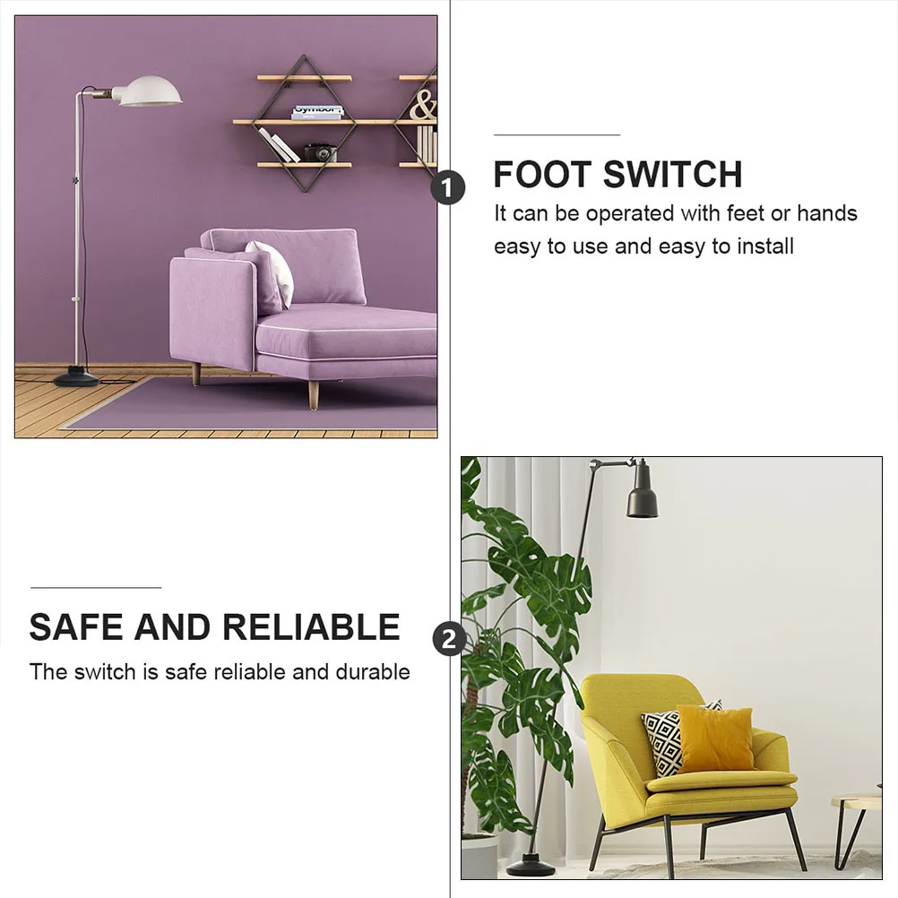 

6Pcs Landing Switch Anti Slip Round Pedal for Desk and Floor Lamps Easy Installation Hands Free Operation Safe