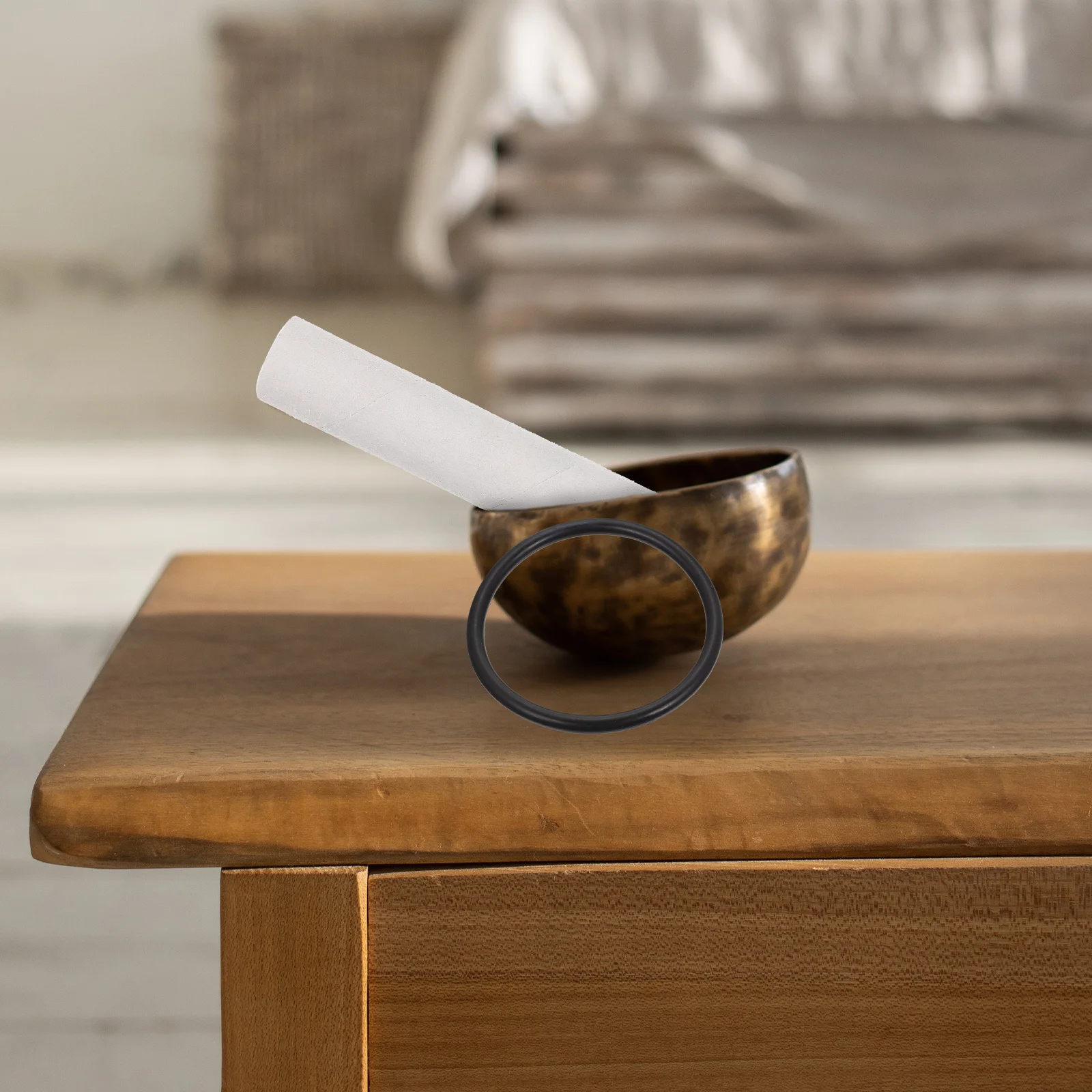 

1Set Singing Bowl Rubber Ring Sheepskin Stick Mallet Durable Sound Bowl Accessory Meditation Healing Relaxation Stress Relief