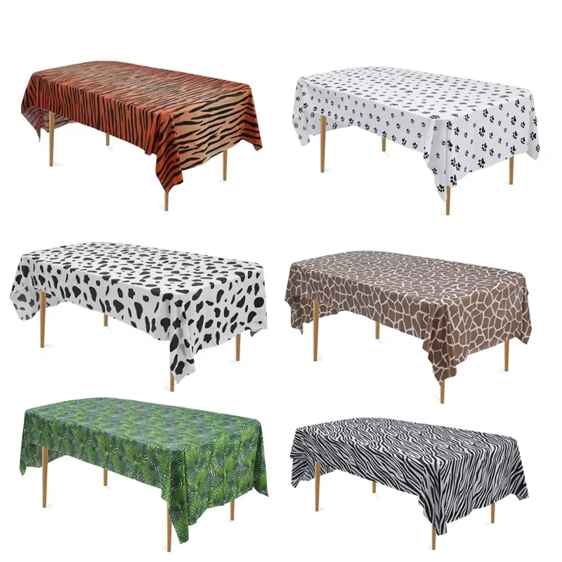 1pc Einweg Tischdecke 137*274cm Tier Tischdecke Tier Dschungel Safari Party Kinder Geburtstag Partei Liefert Tisch abdeckung Dekor – Detail 1