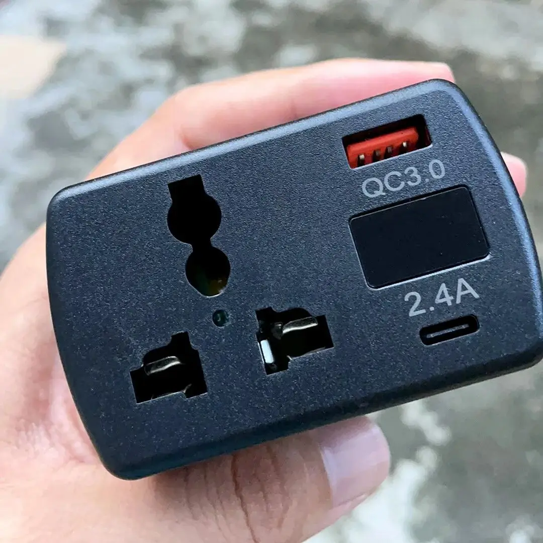 150 واط محول طاقة السيارة المحمولة تيار مستمر 12 فولت/24 فولت إلى التيار المتناوب 220 فولت ولاعة السجائر محول مع QC3.0 USB شاحن سريع محول طاقة #1