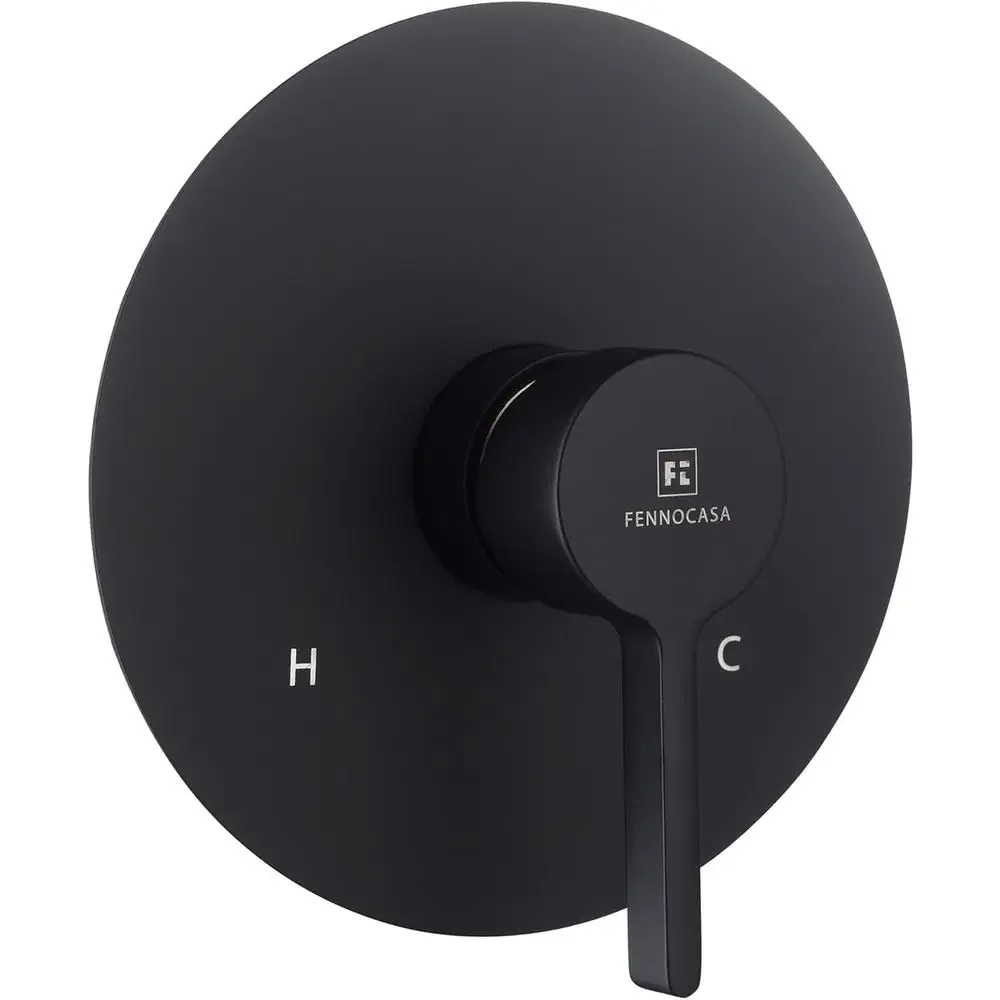 Single-Handle All-In-One Shower Trim Kit with Round Matte Black Finish