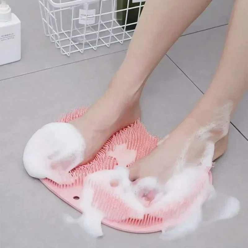 

Body Cleaning Bathing Tool Silicone Wash Feet Bathroom Exfoliating Shower Massage Bathing Non-slip Bath Mat Back Brush Foot Wash