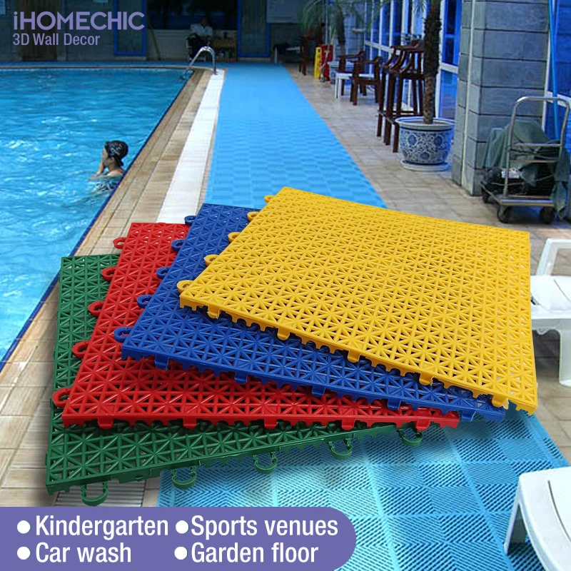 Bathroom splicing mats grid waterproof suspension kindergarten sports floor car wash balcony garden swimming pool plastic tile