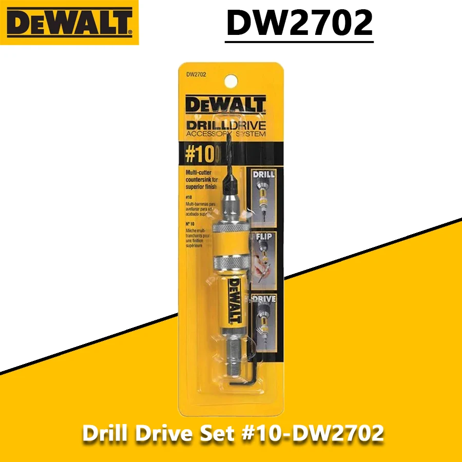 

DEWALT DW2702 #10 Drill Drive Set Drill Flip Drive Complete Unit 2 in 1 Countersink Wood Drill Bit 10mm Accessories