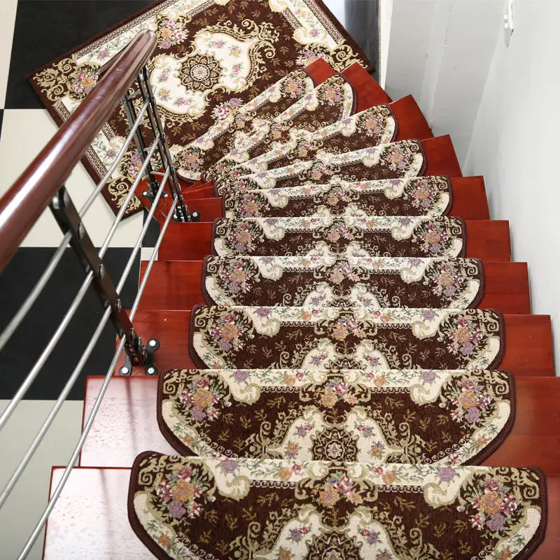 13 Piece Set of Non-slip Stair Treads Stair Carpet Carpet Stair Step Carpet 24X74cm Suitable for 25cm Width Stairs