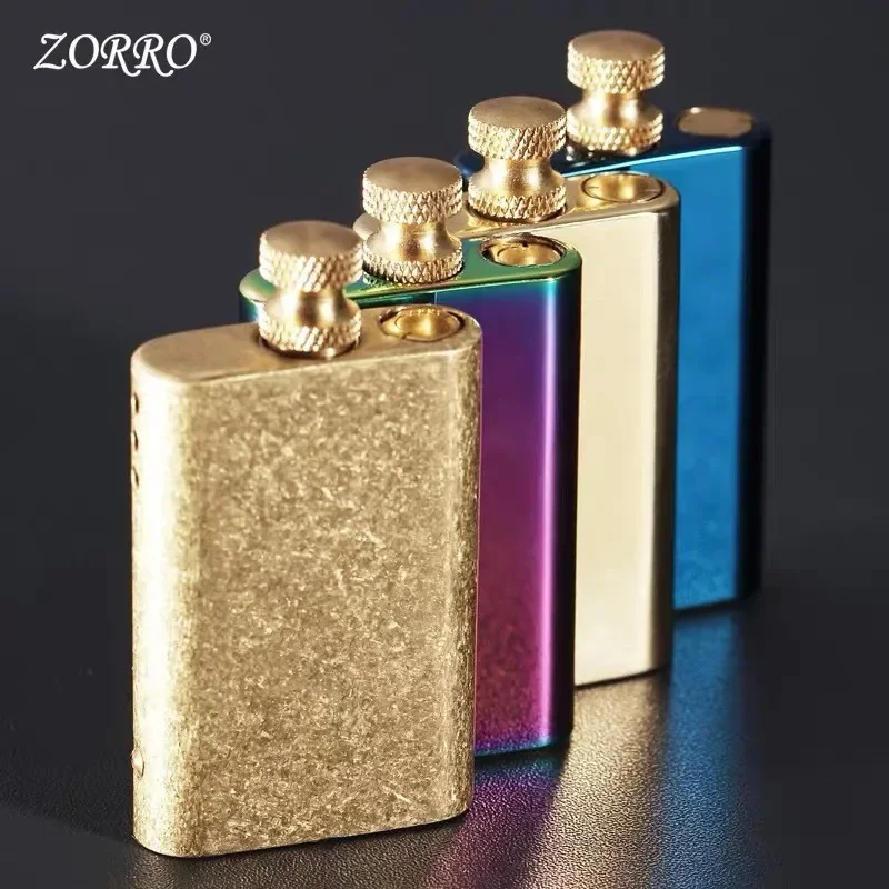 Authentic Zorro Z553 Vintage Brass Windproof Kerosene Lighter Men's Personality Creative Smoking Gift