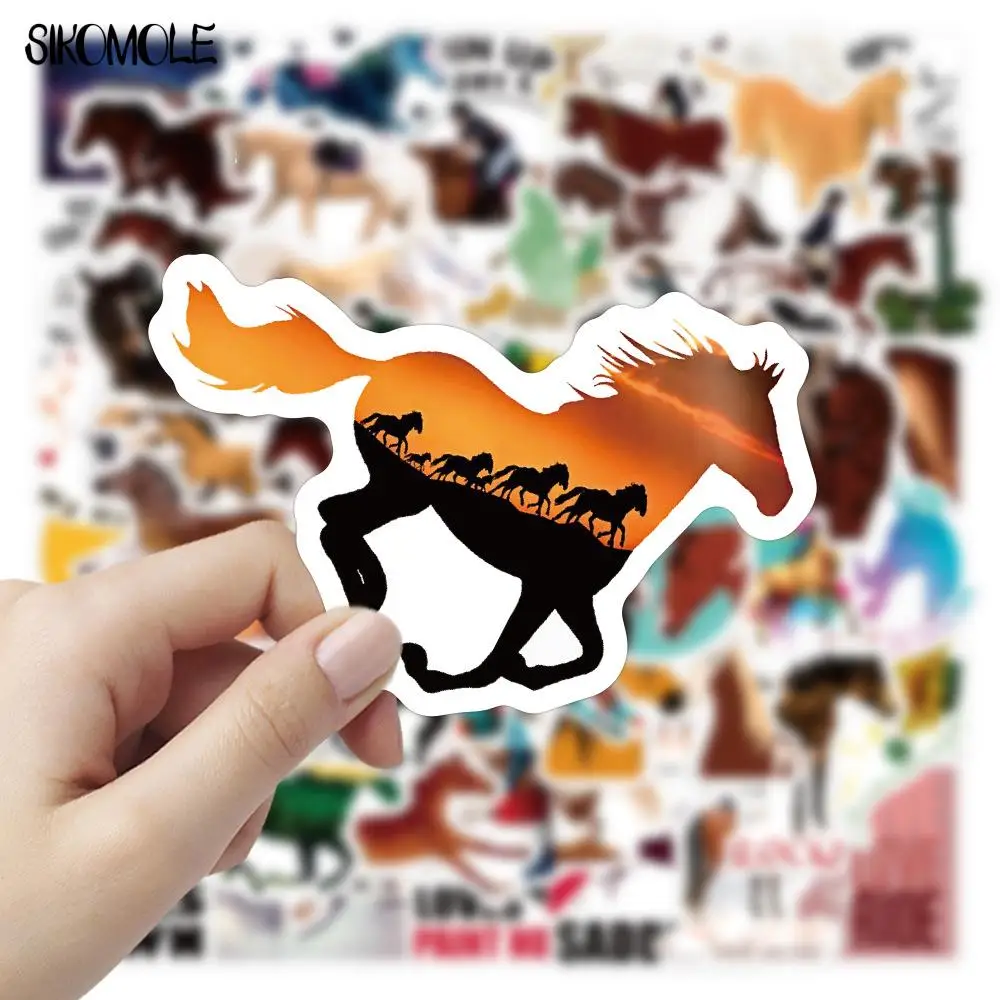 10/30/50PCS Cartoon Horsemanship Stickers Horse Helmet Luggage Notebook Laptop Motorcycle Skateboard Decals Graffiti Sticker F5