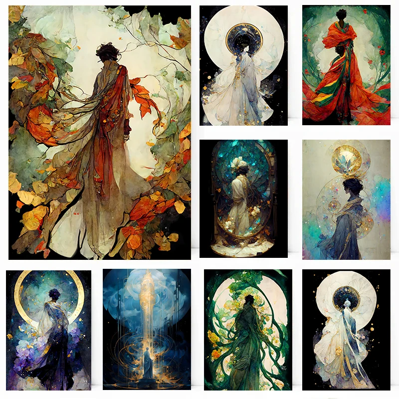 Художественный портретный постер Богиня, современные абстрактные принты, холст, картина, настенные художественные фотографии, домашняя гостиная, художественный декор в стиле модерна