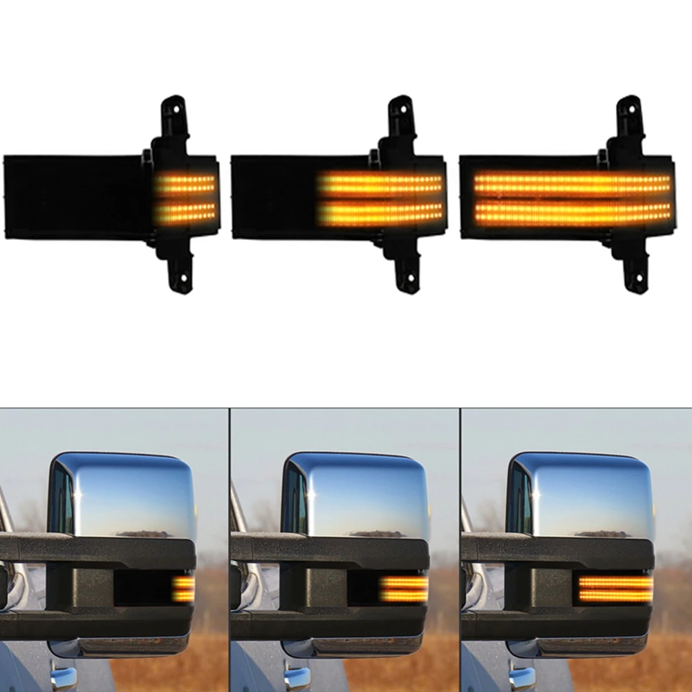 Pop Amber LED Flowing Turn Signal Light Side Marker Lamp For Chevrolet Chevy Silverado GMC Sierra 1500 2500HD 3500HD 2015-2018