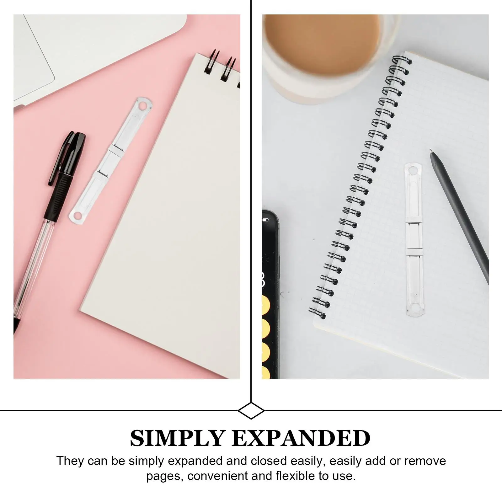 100 Pcs Metalbindingclipbindingringbindingstrip Binder Clips Craft Practical Bookbinding Stationery Supplies Fastener Office