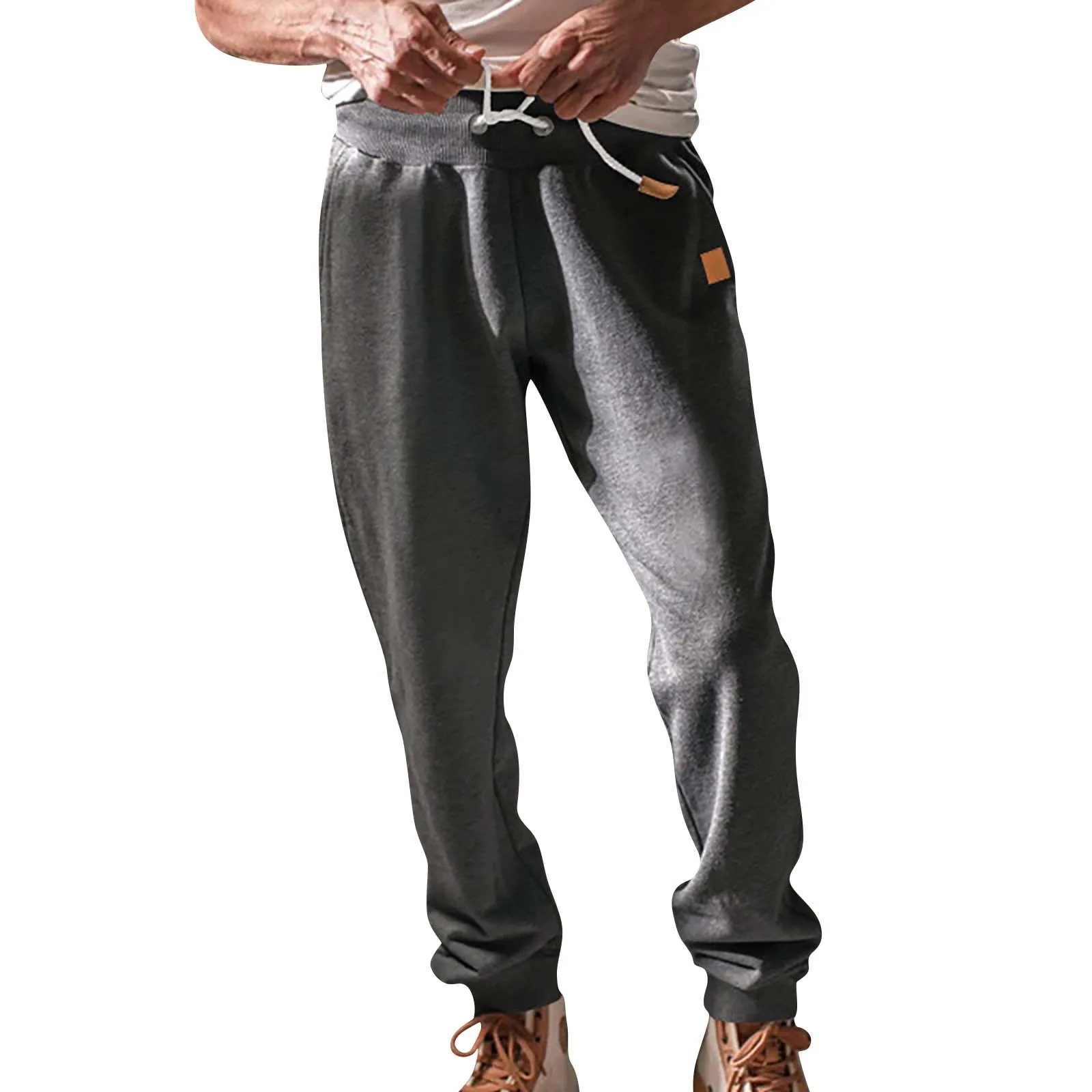 Męskie luźne spodnie dresowe Nowa wiosna Spodnie w jednolitym kolorze Codzienne sportowe spodnie dresowe z kieszeniami na wszystkie mecze Streetwear