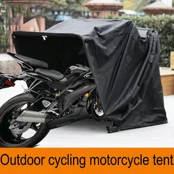 Motorcycle Shelter Waterproof Motorcycle Cover Heavy Duty Motorcycle Garage 600D Oxford Motorbike Sunshade Storage Raincoat Tent